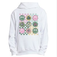 Shamrock Smile Face Disco Retro Groovy St Patricks Day Lucky Urban Pullover Hoodie