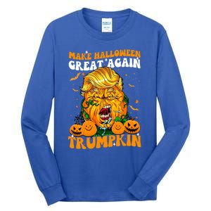 Spooky Shost Funny Trumpkin Make Halloween Great Again Funny Gift Tall Long Sleeve T-Shirt