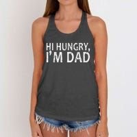 Sarcasm Sayings Father's day Humor Joy Hi Hungry Im Dad Women's Knotted Racerback Tank