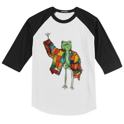 Soulisfree Stylish Frog Ix Funny Fashion Frog With Colorful Kids Colorblock Raglan Jersey
