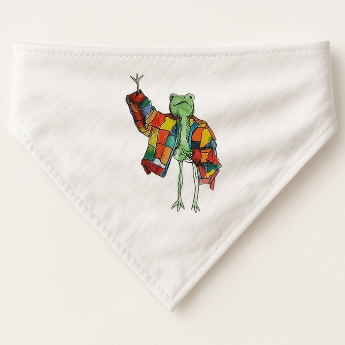 Soulisfree Stylish Frog Ix Funny Fashion Frog With Colorful USA-Made Doggie Bandana