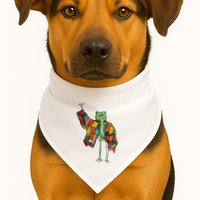 Soulisfree Stylish Frog Ix Funny Fashion Frog With Colorful USA-Made Doggie Bandana