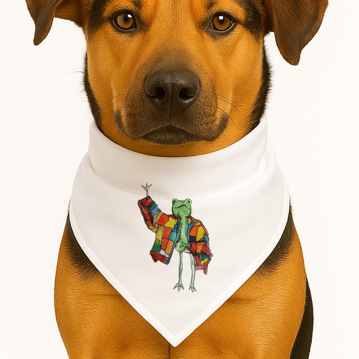 Soulisfree Stylish Frog Ix Funny Fashion Frog With Colorful USA-Made Doggie Bandana