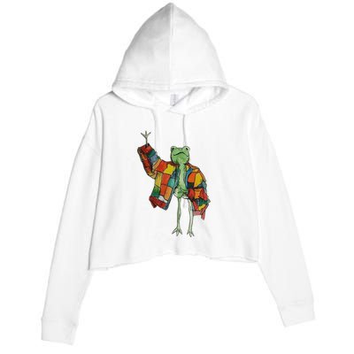 Soulisfree Stylish Frog Ix Funny Fashion Frog With Colorful Crop Fleece Hoodie
