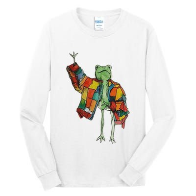 Soulisfree Stylish Frog Ix Funny Fashion Frog With Colorful Tall Long Sleeve T-Shirt