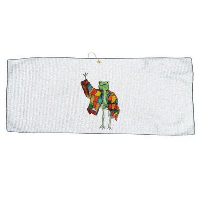 Soulisfree Stylish Frog Ix Funny Fashion Frog With Colorful Large Microfiber Waffle Golf Towel