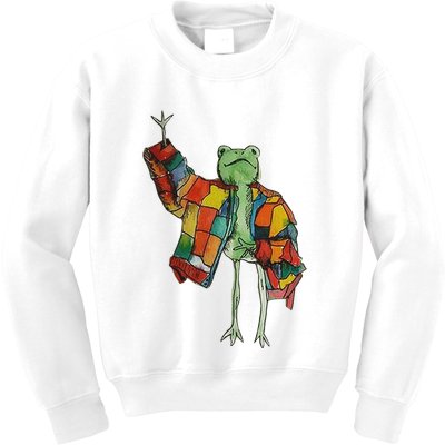 Soulisfree Stylish Frog Ix Funny Fashion Frog With Colorful Kids Sweatshirt