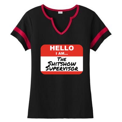 Shitshow Supervisor Funny Manager And Supervisor Ladies Halftime Notch Neck Tee