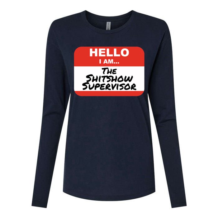 Shitshow Supervisor Funny Manager And Supervisor Womens Cotton Relaxed Long Sleeve T-Shirt