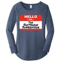 Shitshow Supervisor Funny Manager And Supervisor Women's Perfect Tri Tunic Long Sleeve Shirt