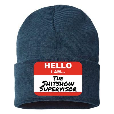 Shitshow Supervisor Funny Manager And Supervisor Sustainable Knit Beanie