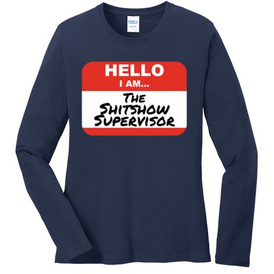 Shitshow Supervisor Funny Manager And Supervisor Ladies Long Sleeve Shirt