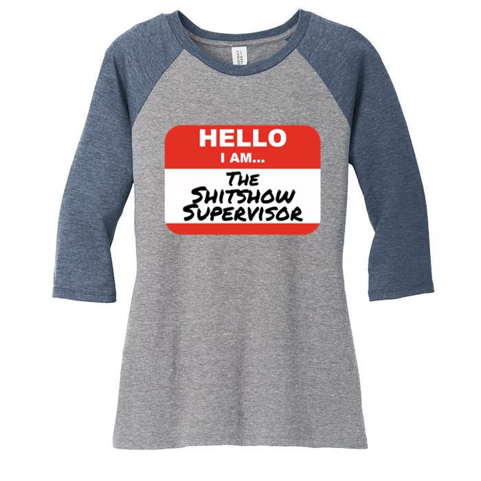 Shitshow Supervisor Funny Manager And Supervisor Women's Tri-Blend 3/4-Sleeve Raglan Shirt