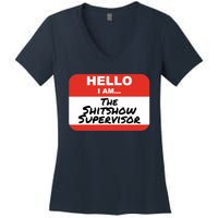 Shitshow Supervisor Funny Manager And Supervisor Women's V-Neck T-Shirt