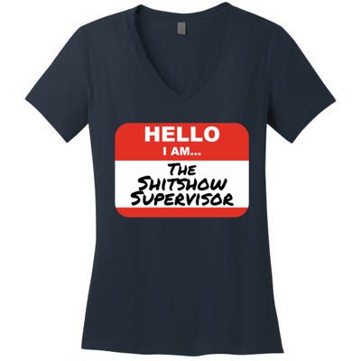 Shitshow Supervisor Funny Manager And Supervisor Women's V-Neck T-Shirt