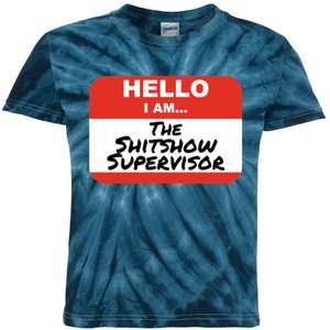 Shitshow Supervisor Funny Manager And Supervisor Kids Tie-Dye T-Shirt