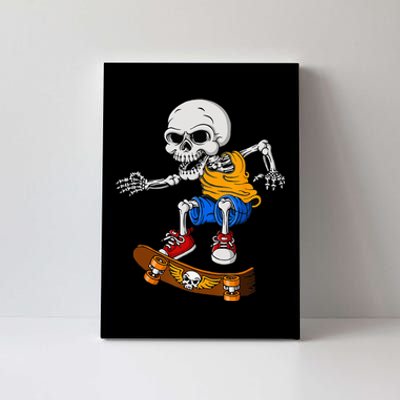 Skateboarding Skeleton Funny Skater Skate Board Halloween Canvas