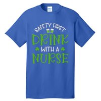 Shamrock Safety First With A Nurse St Patrick`S Day Gift Tall T-Shirt