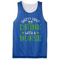 Shamrock Safety First With A Nurse St Patrick`S Day Gift Mesh Reversible Basketball Jersey Tank