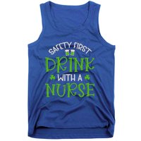 Shamrock Safety First With A Nurse St Patrick`S Day Gift Tank Top