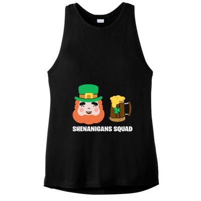 Shenanigans Squad Funny Irish St Patricks Day Shamrock Gifts Ladies PosiCharge Tri-Blend Wicking Tank