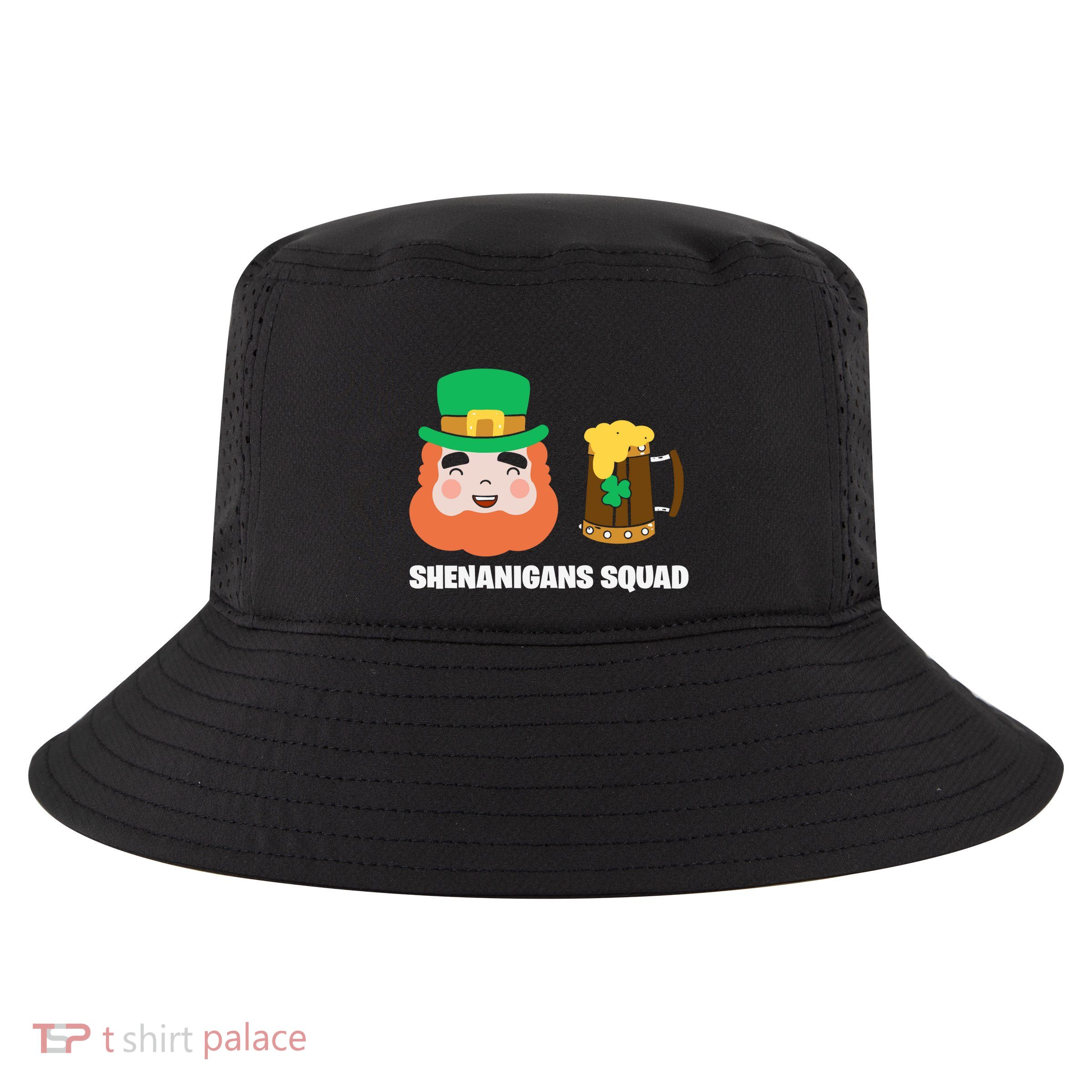 Shenanigans Squad Funny Irish St Patricks Day Shamrock Gifts Cool Comfort Performance Bucket Hat