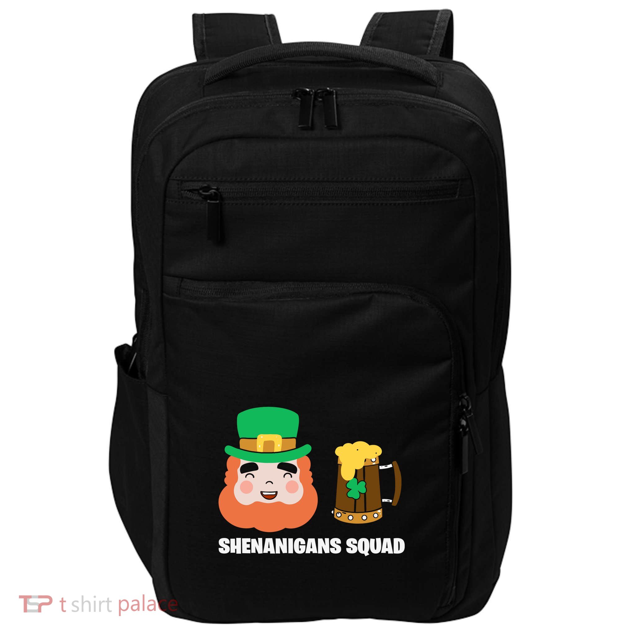 Shenanigans Squad Funny Irish St Patricks Day Shamrock Gifts Impact Tech Backpack
