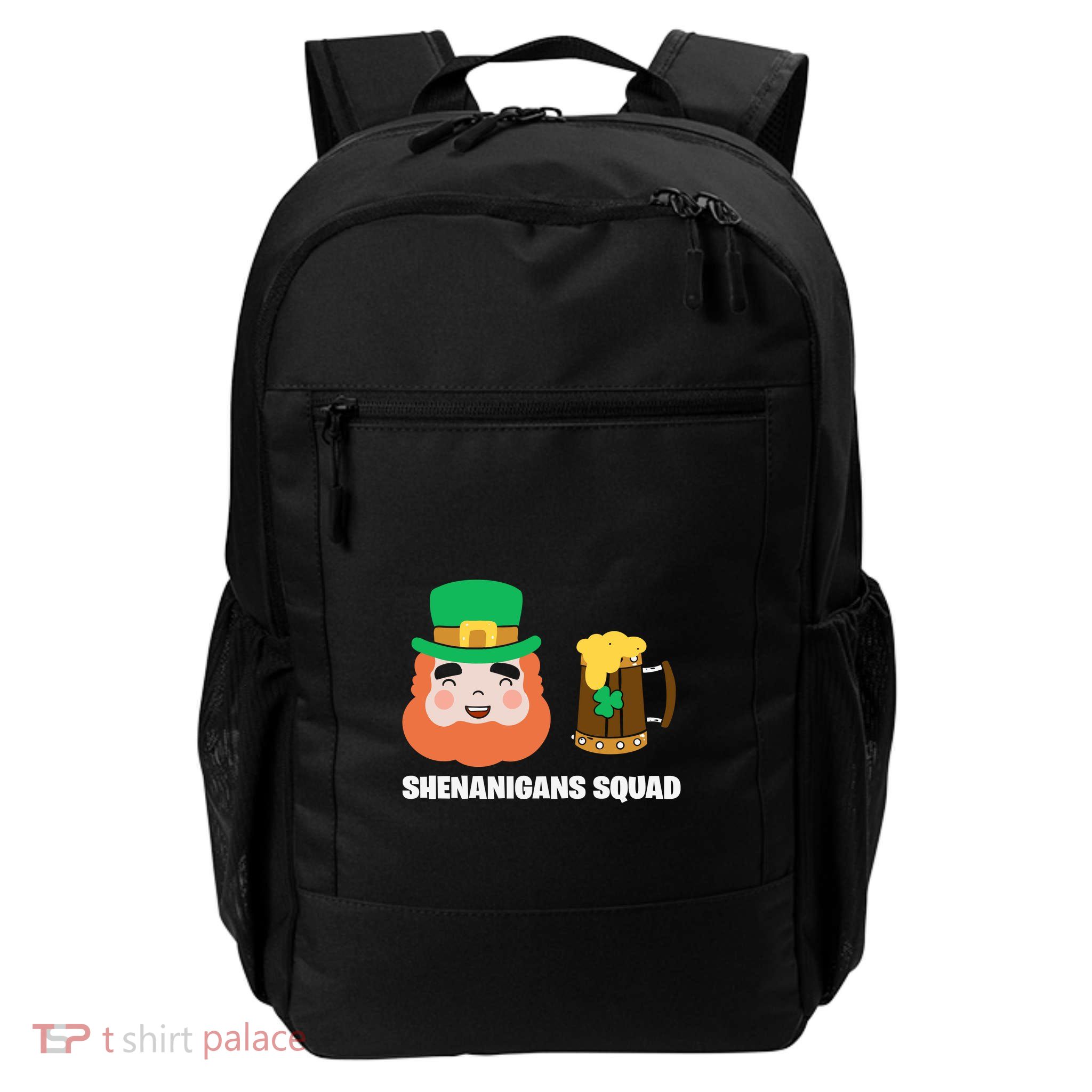 Shenanigans Squad Funny Irish St Patricks Day Shamrock Gifts Backpack