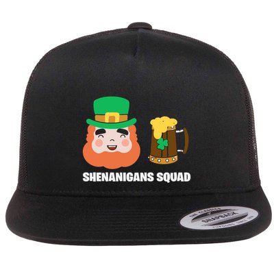 Shenanigans Squad Funny Irish St Patricks Day Shamrock Gifts Flatbill Hat