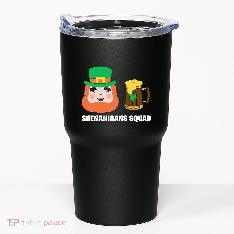 Shenanigans Squad Funny Irish St Patricks Day Shamrock Gifts Tumbler