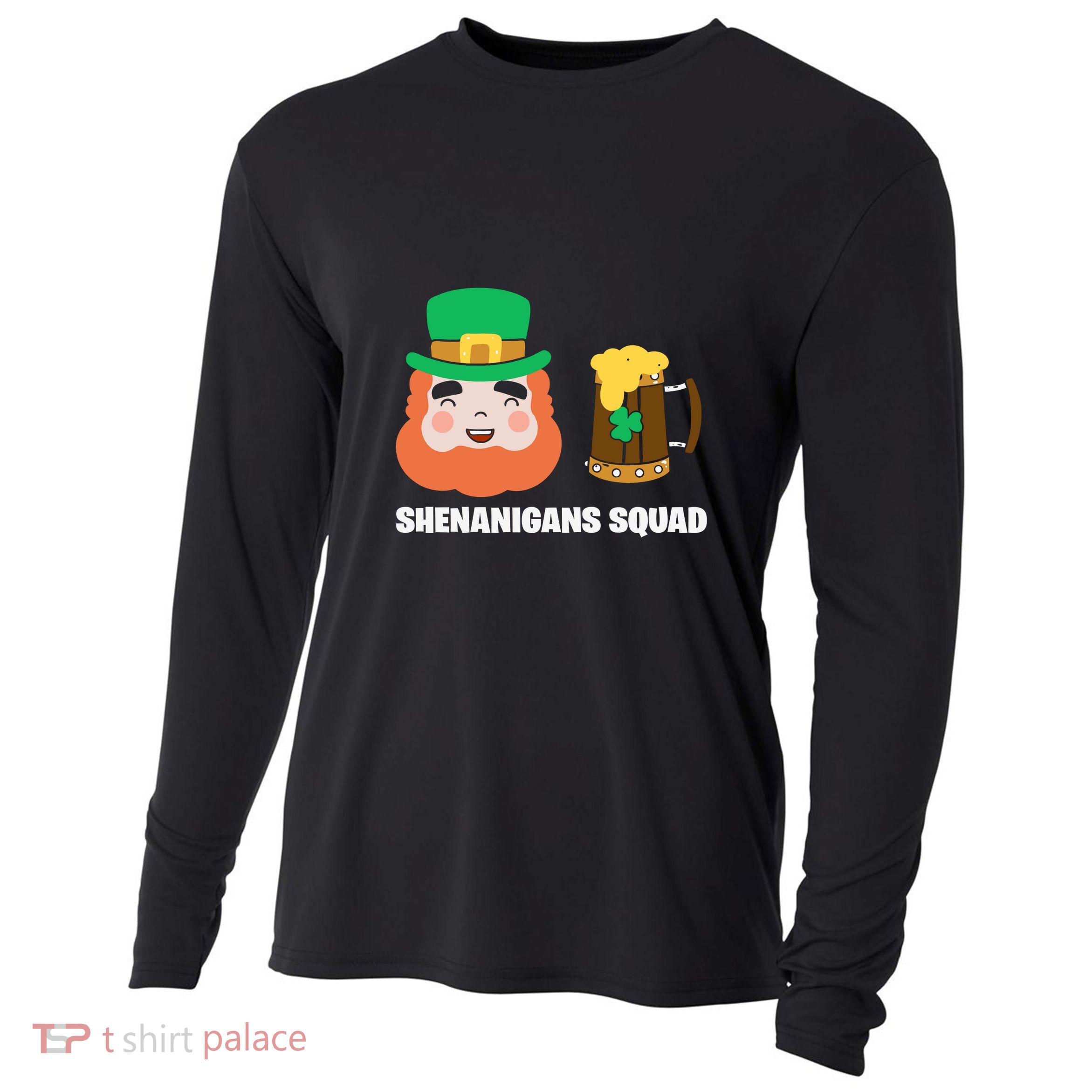 Shenanigans Squad Funny Irish St Patricks Day Shamrock Gifts Cooling Performance Long Sleeve Crew