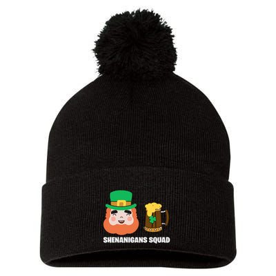 Shenanigans Squad Funny Irish St Patricks Day Shamrock Gifts Pom Pom 12in Knit Beanie