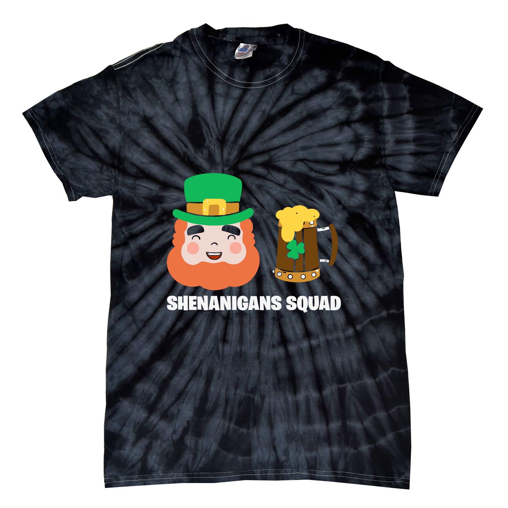 Shenanigans Squad Funny Irish St Patricks Day Shamrock Gifts Tie-Dye T-Shirt