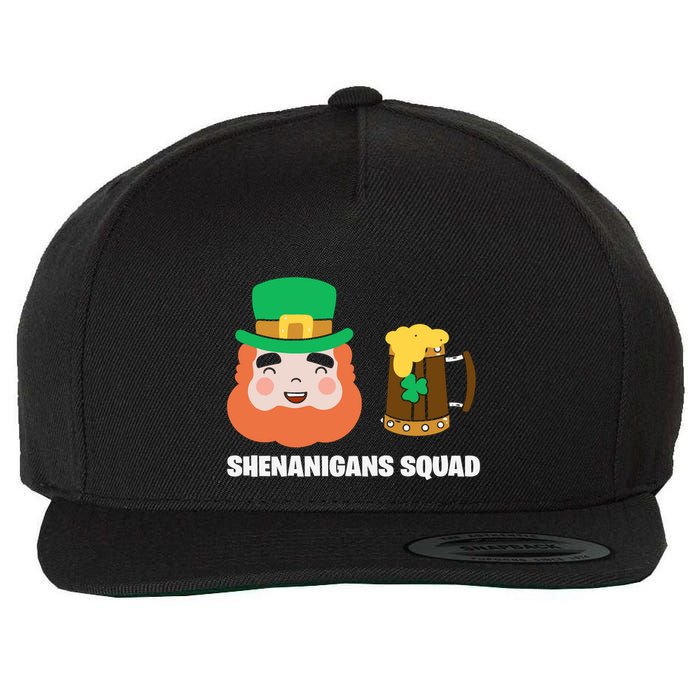 Shenanigans Squad Funny Irish St Patricks Day Shamrock Gifts Wool Snapback Cap