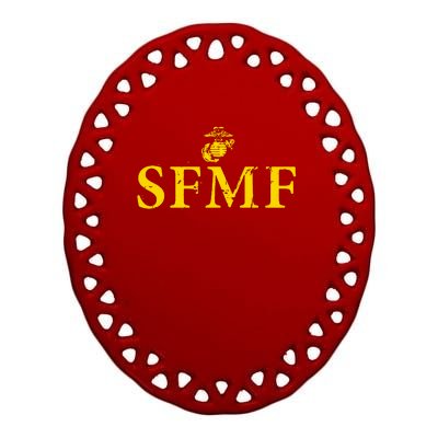 SFMF Semper Fi US Marines Ceramic Oval Ornament