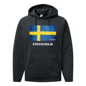 Stockholm Sweden Flag Stockholm Performance Fleece Hoodie