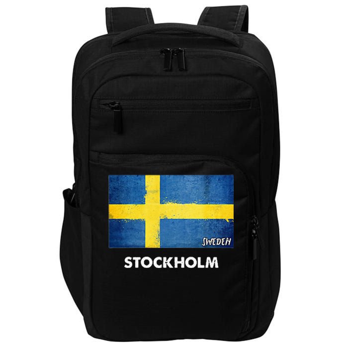 Stockholm Sweden Flag Stockholm Impact Tech Backpack