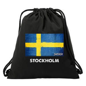 Stockholm Sweden Flag Stockholm Drawstring Bag