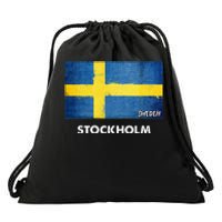 Stockholm Sweden Flag Stockholm Drawstring Bag