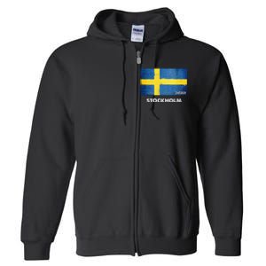 Stockholm Sweden Flag Stockholm Full Zip Hoodie