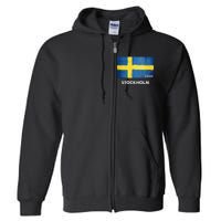 Stockholm Sweden Flag Stockholm Full Zip Hoodie