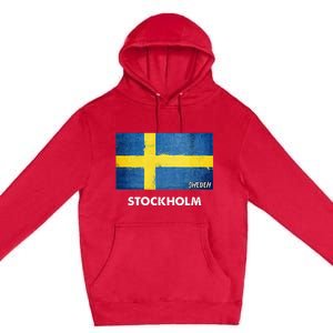 Stockholm Sweden Flag Stockholm Premium Pullover Hoodie