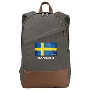 Stockholm Sweden Flag Stockholm Cotton Canvas Backpack