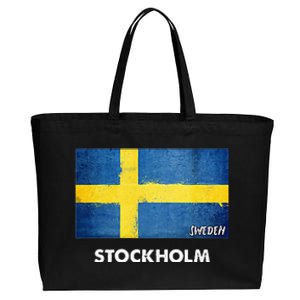 Stockholm Sweden Flag Stockholm Cotton Canvas Jumbo Tote