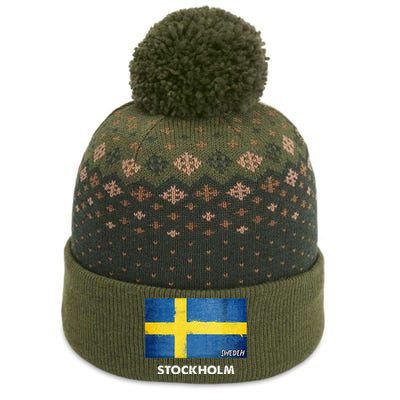 Stockholm Sweden Flag Stockholm The Baniff Cuffed Pom Beanie