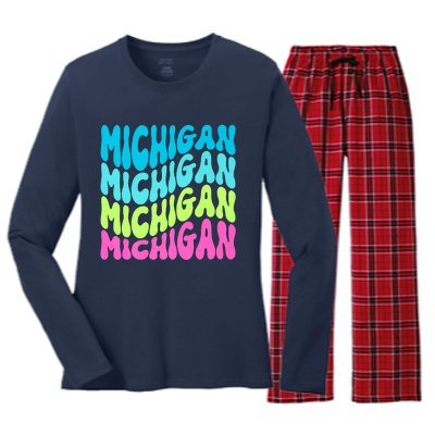 Show Support For Your State Women's Long Sleeve Flannel Pajama Set 