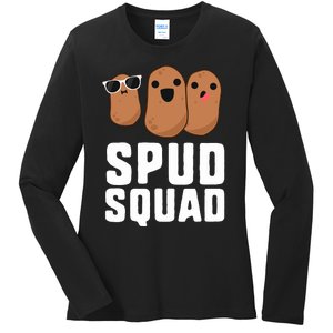 Spud Squad Funny Potato Friend Team Vegetable Ladies Long Sleeve Shirt