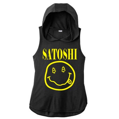 Satoshi Smile Face Ladies PosiCharge Tri-Blend Wicking Draft Hoodie Tank