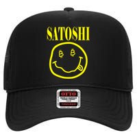 Satoshi Smile Face High Crown Mesh Back Trucker Hat