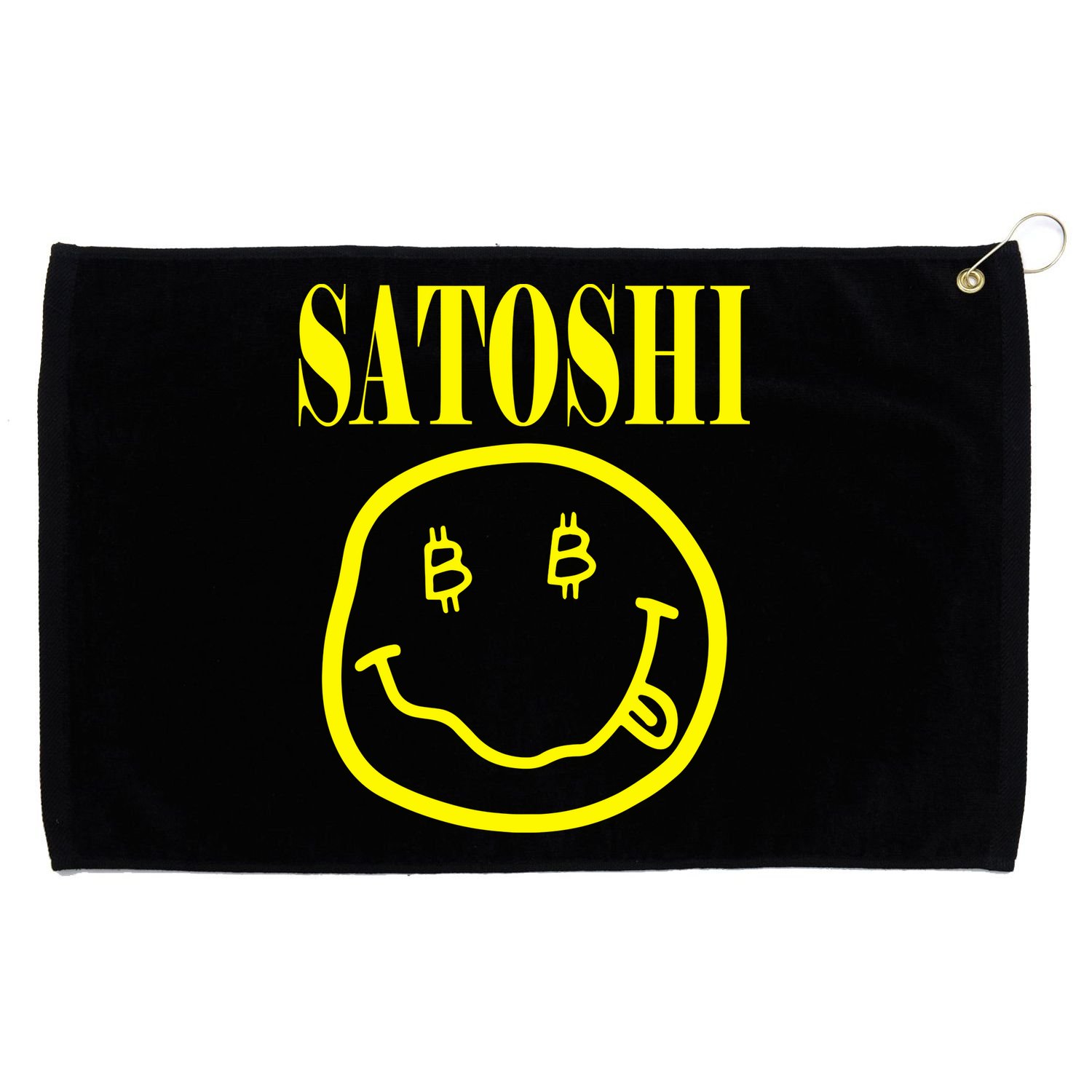 Satoshi Smile Face Grommeted Golf Towel